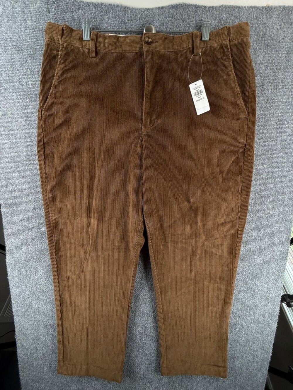 NWT LL Bean Corduroy Pants Men Brown 37x29 Flat Front 502864 Cotton Blend